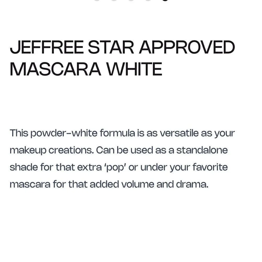 NIB Jeffree Star Approved Mascara WHITE - Different than F**k Proof
